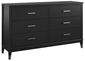 Westerleigh fekete komód, 144 x 85 cm - CosmoLiving by Cosmopolitan