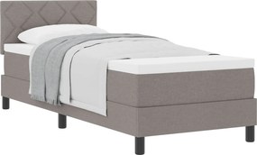 vidaXL Boxrugós ágy matracmal fejtámlával Tópszínű 80 x 200 cm szövet