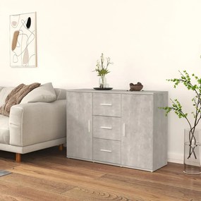 betonszürke szerelt fa tálalószekrény 91x29,5x65 cm
