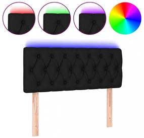fekete szövet LED-es fejtámla 90 x 7 x 78/88 cm
