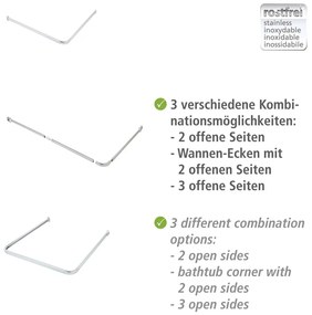 Fényes ezüstszínű zuhanyfüggöny rúd Era – Wenko