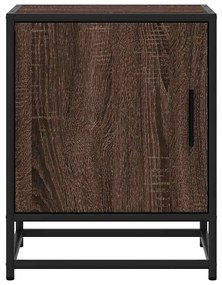 Éjjeliszekrények 2 db barna tölgy 40x31x50 cm műfából és fémből