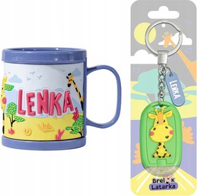 Gyereknapi Ajándék Műanyag Bögre Gyerekeknek Név Lenka Kulcstartó 3D