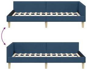 Sarokágy keret Egyéb Kék 100 x 200 cm Szövet és Mérnöki Fa