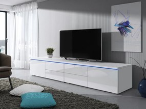 FERNS D 11 TV-asztal LED világítással - fényes fehér