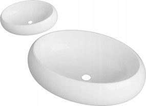 Mosdókagyló Ovelo Ovális Fehér Kerámia Fürdőszobai 61x41,5 Pultra