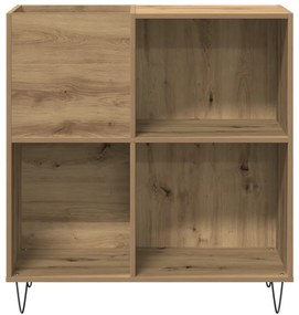 Rekordszekrény Fekete Tölgy 84,5x38x89 cm Műanyag Fa