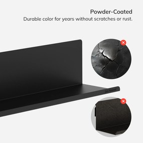 JOANNE fali polc 1200 mm, fekete