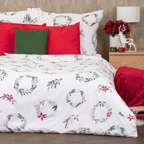 4Home Christmas holly karácsonyi pamut ágyneműhuzat, 140 x 220 cm, 70 x 90 cm, 140 x 220 cm, 70 x 90 cm