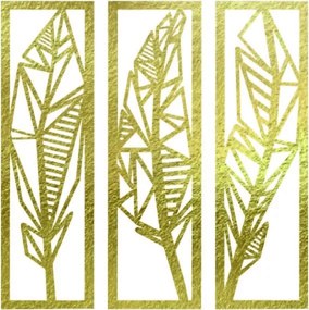 Modern háromrészes festmény banánlevelekről - MUSACEAE