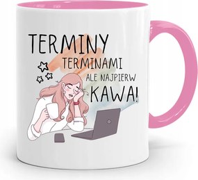 Rózsaszín Bögre Ajándék Titkárnőnek Határidők fényképes nyomtatással