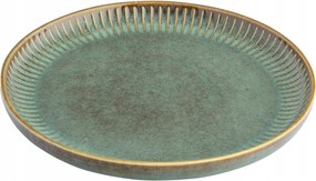 Desszert porcelán tányér 20,5 cm Retro Reactive Sage stripes zöld