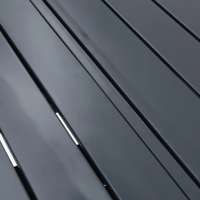 Bővíthető kertasztal 2 db Anthracite 210x90x73 cm Acél, Bővíthető kertasztal Anthracite (140-210)x90x73 cm Acél
