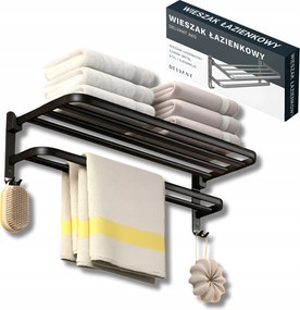 Fürdőszobai Törölközőtartó Polccal Fali Tartó Delvant Ako Fekete