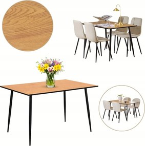 Étkezőasztal 120x80cm 6 személyes asztallap Tömör konyha