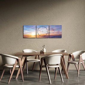 Kép - Naplemente a felhők felett (órával) (90x30 cm)
