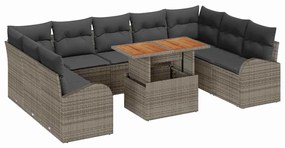 vidaXL Kerti Kanapé Szett párnával 10 pcs Szürke