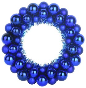 Karácsonyi labda koszorúk 2 pcs Kék 33 x 33 x 7 cm Polisztirol