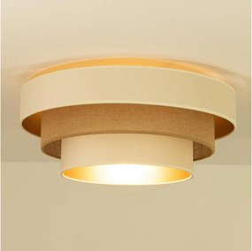 WENTA mennyezeti lámpa 1xE27/60W/230V, Ø 50 cm, bézs/juta