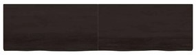 sötétbarna kezelt tömör fa fürdőszobai pult 200x50x(2-6) cm