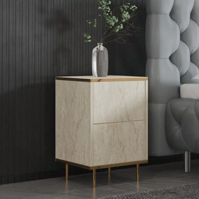 Éjjeliszekrény Imaj - Travertine, Gold