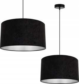 Mennyezeti Lámpa Függeszték Csillár Szimpla Fekete Króm Lámpabúra Glamour