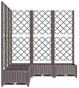 barna polipropilén rácsos kerti ültetőláda 120 x 120 x 121,5 cm