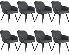 tectake 404089 8 marilyn vászon kinézetű szék - sötétszürke-fekete
