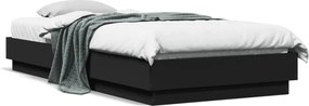 vidaXL fekete szerelt fa ágykeret 100 x 200 cm