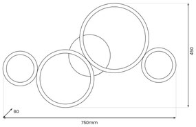 LED Mennyezeti lámpa UNIVERSE LED/30W/230V fekete