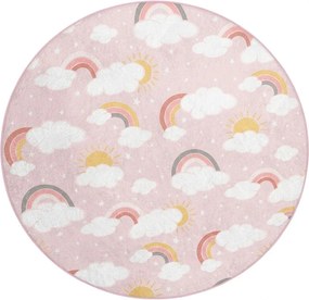 Rózsaszín mosható gyerek szőnyeg ø120 cm Rainbow World – Mila Home
