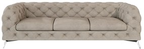Szürkésbézs bársony kanapé 243 cm Chelsea – Ropez