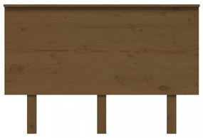 mézbarna tömör fenyőfa ágyfejtámla 124x6x82,5 cm