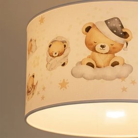 Brilagi - LED zsinóros gyerekszobai csillár BOBO 1xE27/60W/230V átm. 35 cm fehér/mackókkal