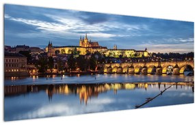 A prágai vár és a Károly-híd képe (120x50 cm)