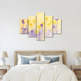 Kép - Lila és sárga virágok (150x105 cm)