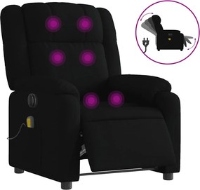vidaXL fekete szövet elektromos dönthető masszázsfotel