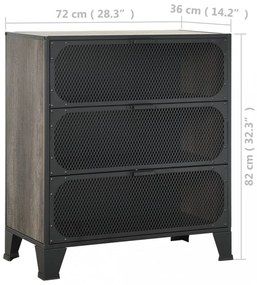 2 db szürke fém és MDF tárolószekrény 72 x 36 x 82 cm
