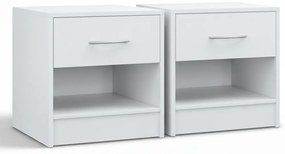 Casaria BIANCA éjjeliszekrény-készlet, 2 db, 41x39x28 cm, fehér