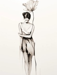 Poszter 50x65cm Magányos virágos múzsa