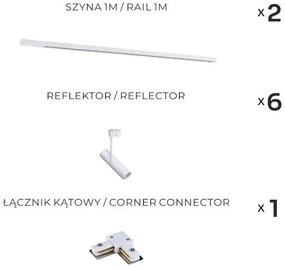 Zuma Line 3576 - LISA sínrendszeres spotlámpa 6xGU10/35W/230V fehér