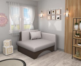 Kinyitható fotel, bézses szürke Taupe/barna, KUBOŠ NEW UNI