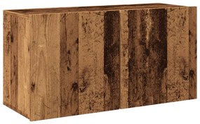 antik fa színű falra szerelhető TV-szekrény 80 x 30 x 41 cm