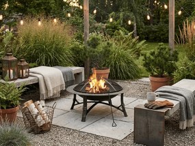 Fém hordozható tűzrakóhely FIREBOWL ∅ 90 cm, fekete