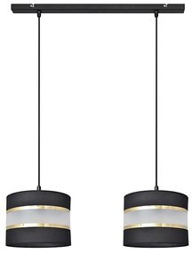 Csillár zsinóron HELEN 2xE27/15W/230V fekete/arany