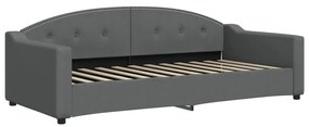 sötétszürke kihúzható szövet heverő 90 x 200 cm