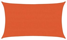 narancssárga négyszögletű HDPE napvitorla 160 g/m² 5x8 m