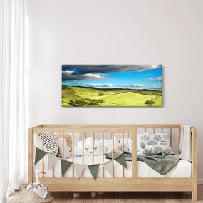 Kép - Zöld táj dombokkal (120x50 cm)