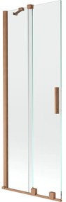 Mexen Velar, 2 szárnyas eltolható kádparaván 75 x 150 cm, 8mm átlátszó üveg, rézmatt, 896-075-000-01-65