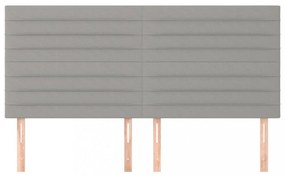 4 db világosszürke szövet fejtámla 100x5x78/88 cm
